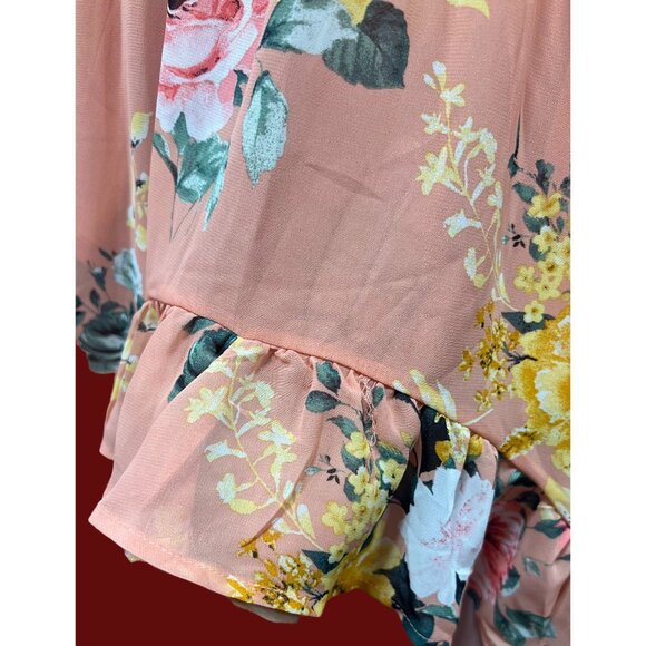 Rue 21 - Women's Sumer Sleeveless High Low Hem Ruffle Floral Dress - Pink - XXS - Picture 12 of 16